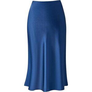 Womens Leopard Print Skirt Dark Blue